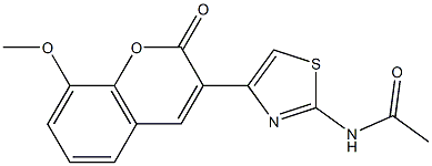 N-[4-(8-methoxy-2-oxo-2H-chromen-3-yl)-1,3-thiazol-2-yl]acetamide 结构式