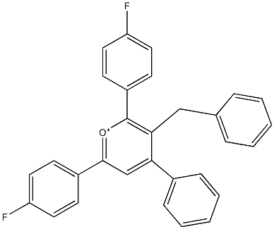 3-benzyl-2,6-bis(4-fluorophenyl)-4-phenylpyrylium 结构式