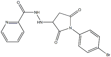 N'-[1-(4-bromophenyl)-2,5-dioxopyrrolidin-3-yl]pyridine-2-carbohydrazide 结构式