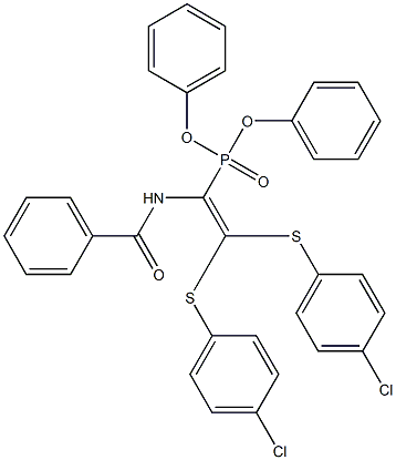 N-[2,2-bis[(4-chlorophenyl)sulfanyl]-1-(diphenylphosphoryl)vinyl]benzamide 结构式