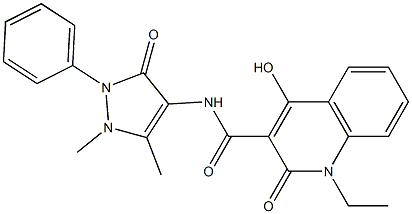 N-(1,5-dimethyl-3-oxo-2-phenyl-2,3-dihydro-1H-pyrazol-4-yl)-1-ethyl-4-hydroxy-2-oxo-1,2-dihydro-3-quinolinecarboxamide 结构式
