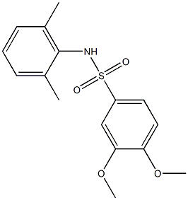 N-(2,6-dimethylphenyl)-3,4-dimethoxybenzenesulfonamide 结构式