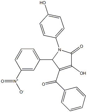4-benzoyl-3-hydroxy-5-{3-nitrophenyl}-1-(4-hydroxyphenyl)-1,5-dihydro-2H-pyrrol-2-one 结构式