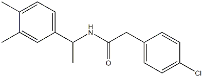 2-(4-chlorophenyl)-N-[1-(3,4-dimethylphenyl)ethyl]acetamide 结构式