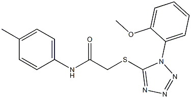 2-{[1-(2-methoxyphenyl)-1H-tetraazol-5-yl]sulfanyl}-N-(4-methylphenyl)acetamide 结构式