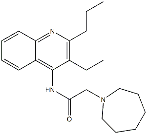 2-(1-azepanyl)-N-(3-ethyl-2-propyl-4-quinolinyl)acetamide 结构式