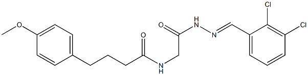 N-{2-[2-(2,3-dichlorobenzylidene)hydrazino]-2-oxoethyl}-4-(4-methoxyphenyl)butanamide 结构式