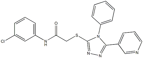 N-(3-chlorophenyl)-2-{[4-phenyl-5-(3-pyridinyl)-4H-1,2,4-triazol-3-yl]sulfanyl}acetamide 结构式