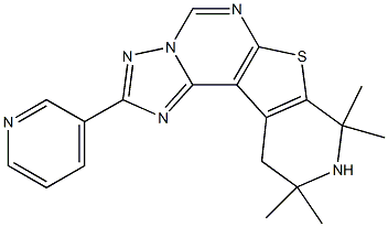 8,8,10,10-tetramethyl-2-(3-pyridinyl)-8,9,10,11-tetrahydropyrido[4',3':4,5]thieno[3,2-e][1,2,4]triazolo[1,5-c]pyrimidine 结构式