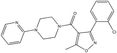 1-{[3-(2-chlorophenyl)-5-methyl-4-isoxazolyl]carbonyl}-4-(2-pyridinyl)piperazine 结构式