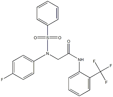 2-[(4-fluorophenyl)(phenylsulfonyl)amino]-N-[2-(trifluoromethyl)phenyl]acetamide 结构式