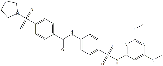 N-(4-{[(2,6-dimethoxy-4-pyrimidinyl)amino]sulfonyl}phenyl)-4-(1-pyrrolidinylsulfonyl)benzamide 结构式