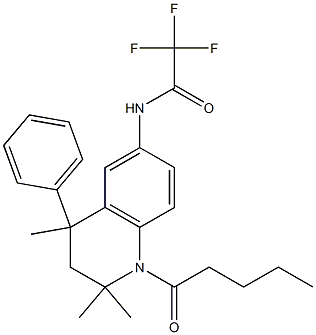 2,2,2-trifluoro-N-(2,2,4-trimethyl-1-pentanoyl-4-phenyl-1,2,3,4-tetrahydro-6-quinolinyl)acetamide 结构式