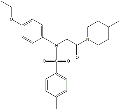 N-(4-ethoxyphenyl)-4-methyl-N-[2-(4-methyl-1-piperidinyl)-2-oxoethyl]benzenesulfonamide 结构式