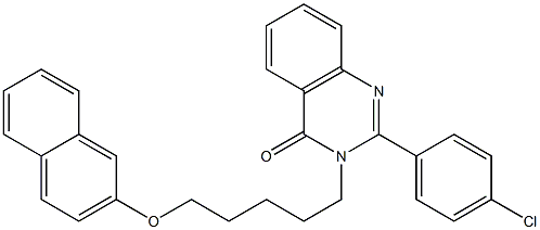 2-(4-chlorophenyl)-3-[5-(2-naphthyloxy)pentyl]-4(3H)-quinazolinone 结构式