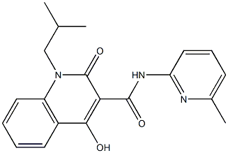 4-hydroxy-1-isobutyl-N-(6-methyl-2-pyridinyl)-2-oxo-1,2-dihydro-3-quinolinecarboxamide 结构式