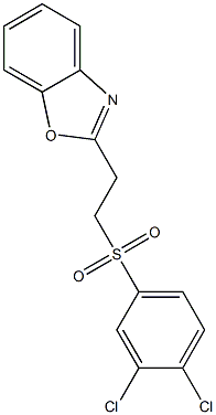 2-(1,3-benzoxazol-2-yl)ethyl 3,4-dichlorophenyl sulfone 结构式