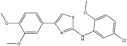 N-(5-chloro-2-methoxyphenyl)-4-(3,4-dimethoxyphenyl)-1,3-thiazol-2-amine 结构式