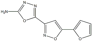 5-[5-(2-furyl)-3-isoxazolyl]-1,3,4-oxadiazol-2-amine 结构式
