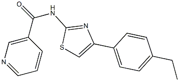 N-[4-(4-ethylphenyl)-1,3-thiazol-2-yl]nicotinamide 结构式