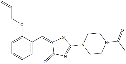 2-(4-acetyl-1-piperazinyl)-5-[2-(allyloxy)benzylidene]-1,3-thiazol-4(5H)-one 结构式