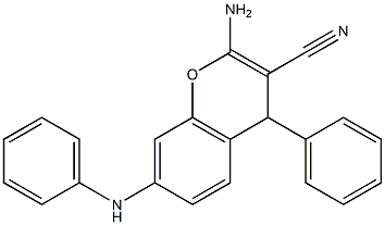 2-amino-7-anilino-4-phenyl-4H-chromene-3-carbonitrile 结构式