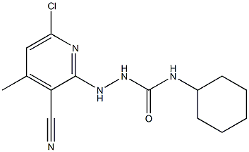 2-(6-chloro-3-cyano-4-methyl-2-pyridinyl)-N-cyclohexylhydrazinecarboxamide 结构式