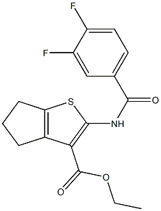 ethyl 2-[(3,4-difluorobenzoyl)amino]-5,6-dihydro-4H-cyclopenta[b]thiophene-3-carboxylate 结构式