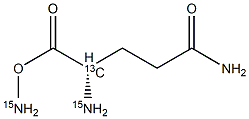 L-谷氨酰胺-2-13C-胺-15N 结构式