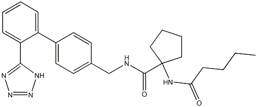 1-Pentanoylamino-cyclopentanecarboxylic acid [2'-(1H-tetrazol-5-yl)biphenyl-4-ylmethyl]-amide 结构式