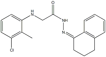 2-(3-chloro-2-methylanilino)-N'-[3,4-dihydro-1(2H)-naphthalenylidene]acetohydrazide 结构式