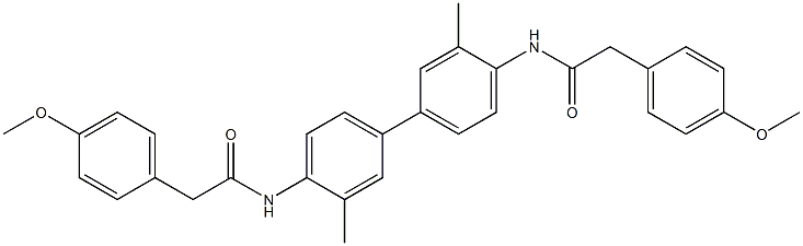 2-(4-methoxyphenyl)-N-(4'-{[2-(4-methoxyphenyl)acetyl]amino}-3,3'-dimethyl[1,1'-biphenyl]-4-yl)acetamide 结构式