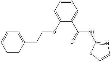 2-(phenethyloxy)-N-(1,3-thiazol-2-yl)benzamide 结构式