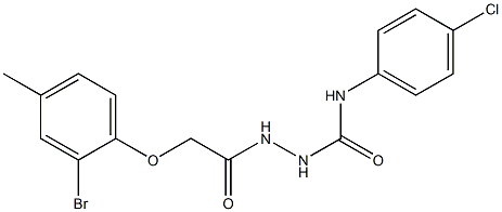 2-[2-(2-bromo-4-methylphenoxy)acetyl]-N-(4-chlorophenyl)-1-hydrazinecarboxamide 结构式