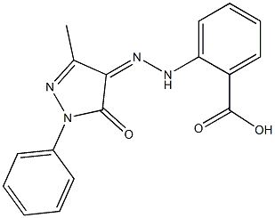 2-[2-(3-methyl-5-oxo-1-phenyl-1,5-dihydro-4H-pyrazol-4-ylidene)hydrazino]benzoic acid 结构式