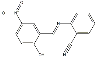 2-{[(E)-(2-hydroxy-5-nitrophenyl)methylidene]amino}benzonitrile 结构式