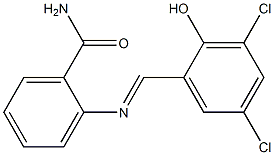 2-{[(E)-(3,5-dichloro-2-hydroxyphenyl)methylidene]amino}benzamide 结构式