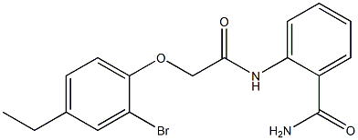 2-{[2-(2-bromo-4-ethylphenoxy)acetyl]amino}benzamide 结构式