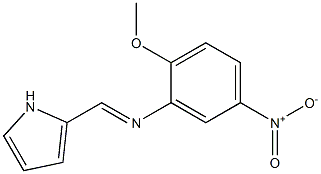 N-(2-methoxy-5-nitrophenyl)-N-[(E)-1H-pyrrol-2-ylmethylidene]amine 结构式