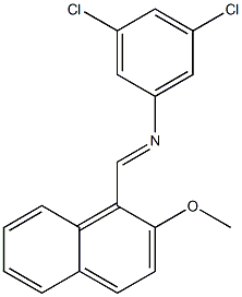 3,5-dichloro-N-[(E)-(2-methoxy-1-naphthyl)methylidene]aniline 结构式