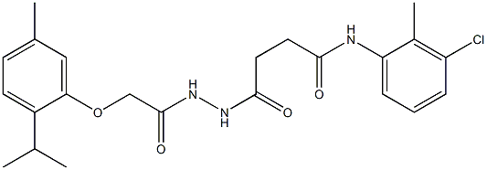 N-(3-chloro-2-methylphenyl)-4-{2-[2-(2-isopropyl-5-methylphenoxy)acetyl]hydrazino}-4-oxobutanamide 结构式