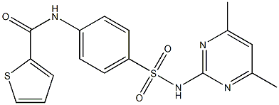 N-(4-{[(4,6-dimethyl-2-pyrimidinyl)amino]sulfonyl}phenyl)-2-thiophenecarboxamide 结构式