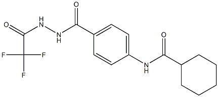 N-(4-{[2-(2,2,2-trifluoroacetyl)hydrazino]carbonyl}phenyl)cyclohexanecarboxamide 结构式