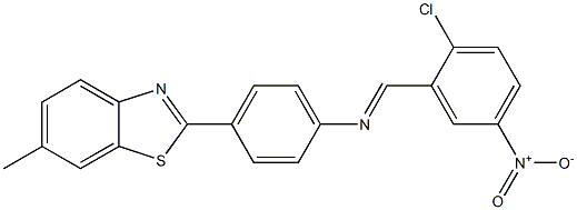 N-[(E)-(2-chloro-5-nitrophenyl)methylidene]-N-[4-(6-methyl-1,3-benzothiazol-2-yl)phenyl]amine 结构式