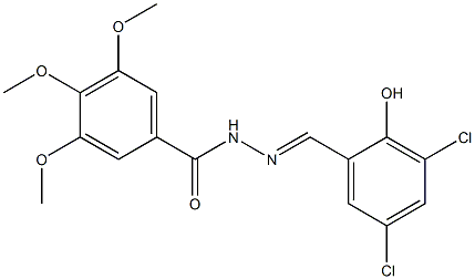 N'-[(E)-(3,5-dichloro-2-hydroxyphenyl)methylidene]-3,4,5-trimethoxybenzohydrazide 结构式