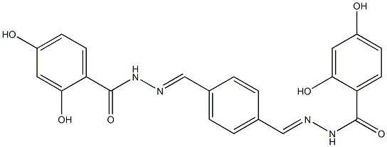 N'-[(E)-(4-{[(E)-2-(2,4-dihydroxybenzoyl)hydrazono]methyl}phenyl)methylidene]-2,4-dihydroxybenzohydrazide 结构式