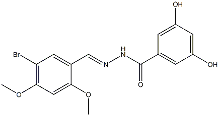 N'-[(E)-(5-bromo-2,4-dimethoxyphenyl)methylidene]-3,5-dihydroxybenzohydrazide 结构式