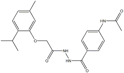 N-[4-({2-[2-(2-isopropyl-5-methylphenoxy)acetyl]hydrazino}carbonyl)phenyl]acetamide 结构式