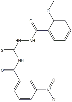 N-{[2-(2-methoxybenzoyl)hydrazino]carbothioyl}-3-nitrobenzamide 结构式