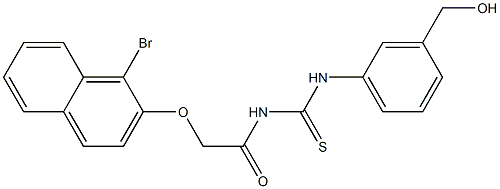 N-{2-[(1-bromo-2-naphthyl)oxy]acetyl}-N'-[3-(hydroxymethyl)phenyl]thiourea 结构式